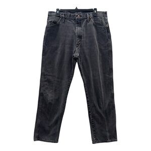 WRANGLER Classic Straight-Leg Jeans Men Sz 35(34)x32(40) Distressed Black Cotton